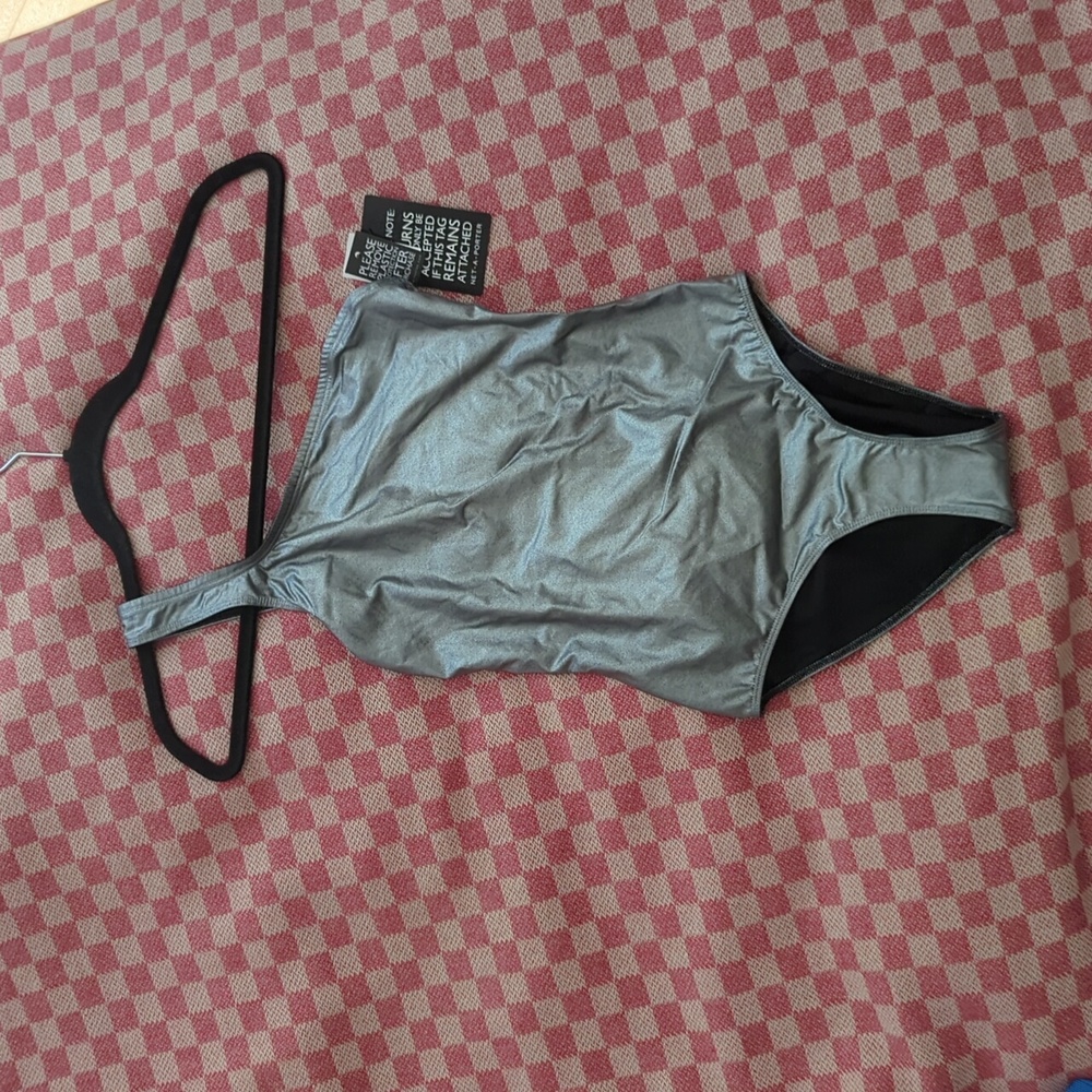 Isabel Marent One Shoulder One Piece Swimsuit / Metallic / FR 36